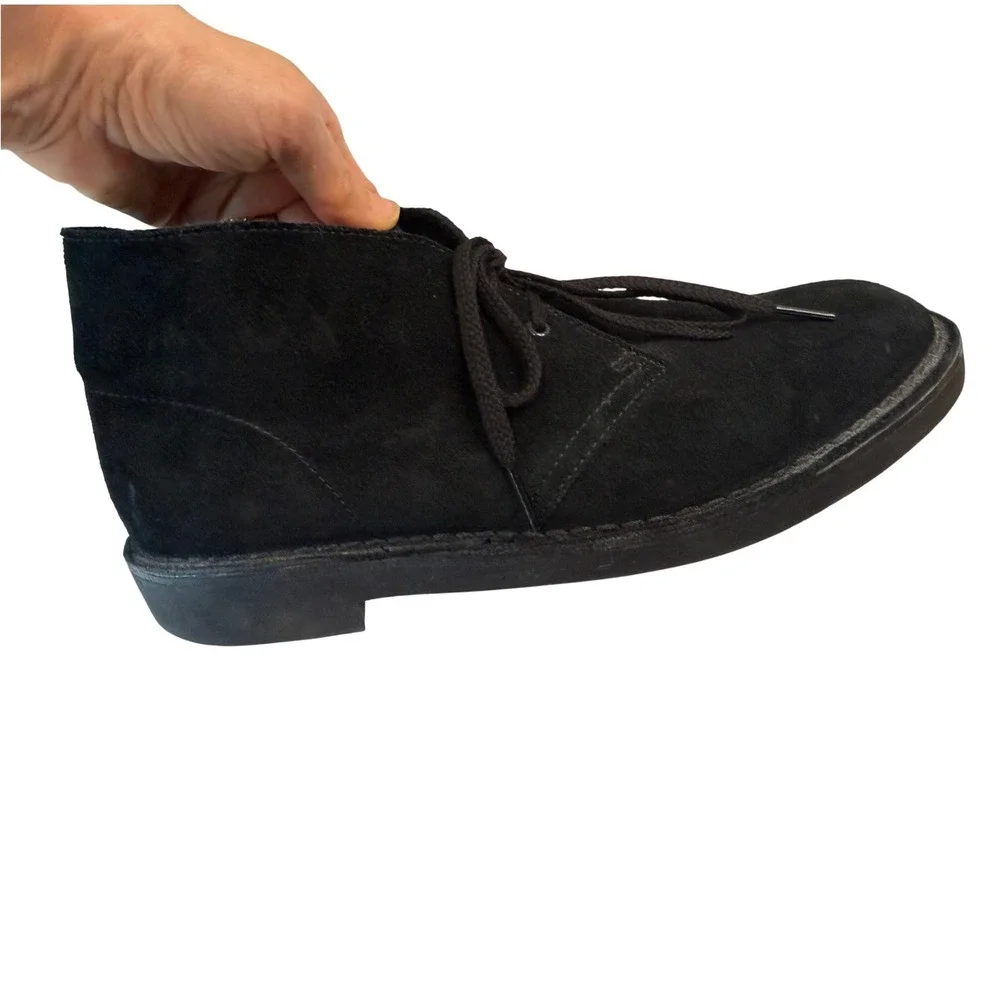 Clarks Collection Mens 10.5 M Black Suede Desert Chukka Boots 260822883105